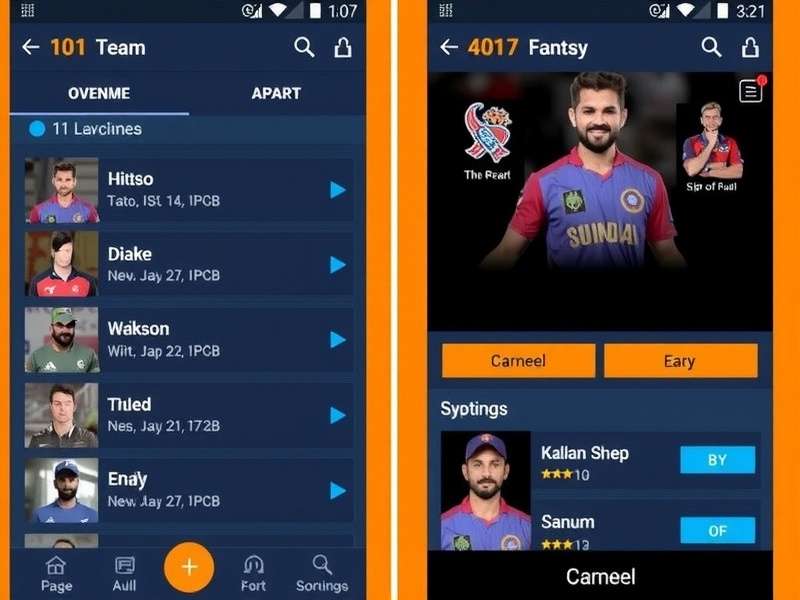 11Wickets Fantasy Cricket Team Selection Screen